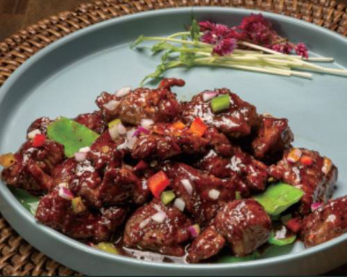502. Stir Fried Eye Fillet & Vegetables 牛柳炒時菜